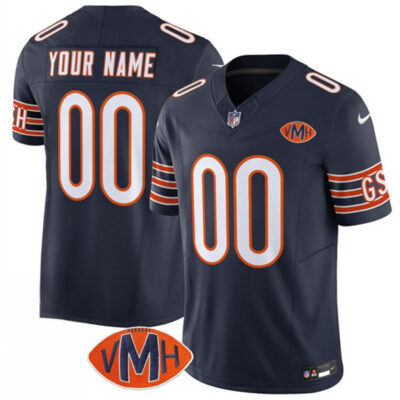 Chicago Bears Active Player Custom Navy 2025 F.U.S.E. With VMH Patch Vapor Untouchable Limited Football Stitched Jersey