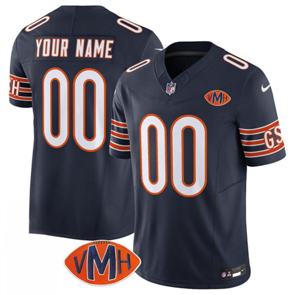 Chicago Bears Active Player Custom Navy 2025 F.U.S.E. With VMH Patch Vapor Untouchable Limited Football Stitched Jersey