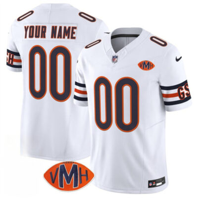 Chicago Bears Active Player Custom White 2025 F.U.S.E. With VMH Patch Vapor Untouchable Limited Football Stitched Jersey