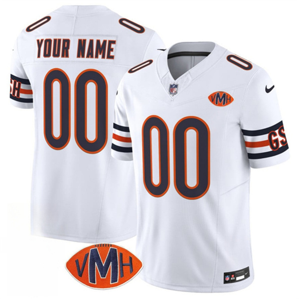Chicago Bears Active Player Custom White 2025 F.U.S.E. With VMH Patch Vapor Untouchable Limited Football Stitched Jersey