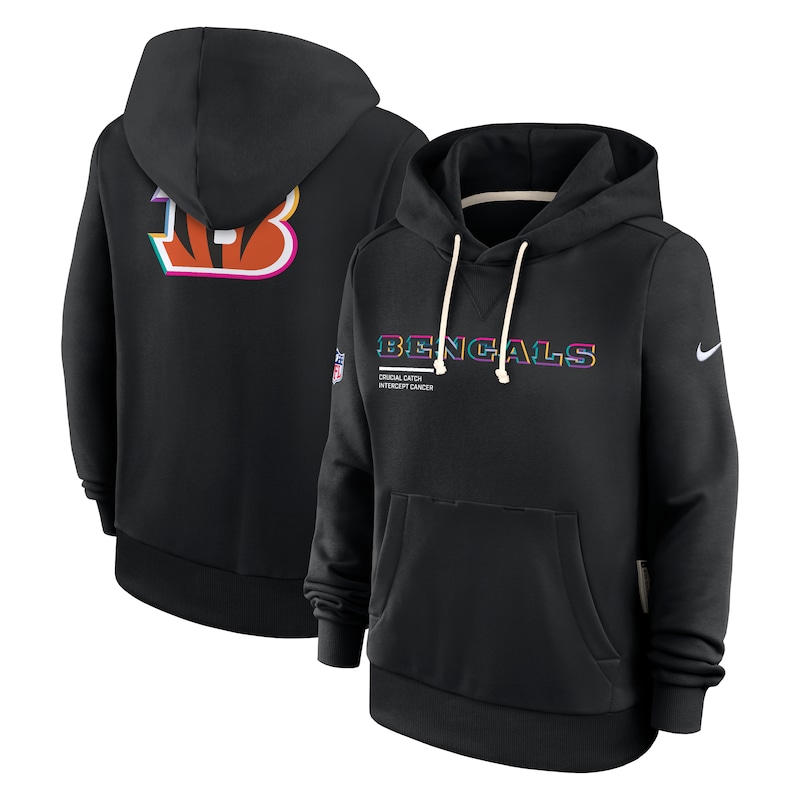 Cincinnati Bengals Women's 2025 NFL Crucial Catch Sideline Standard Issue Dri-FIT Hoodie - Black