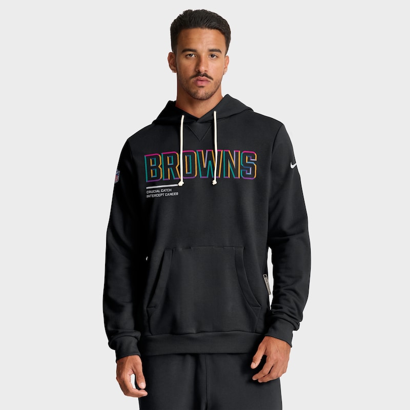 Cleveland Browns 2025 NFL Crucial Catch Sideline Standard Issue Dri-FIT Hoodie - Black