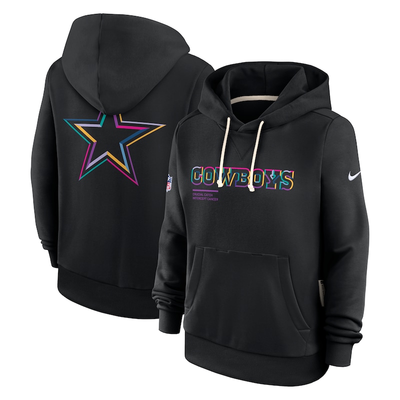 Dallas Cowboys Women's 2025 NFL Crucial Catch Sideline Standard Issue Dri-FIT Hoodie - Black