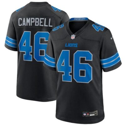Detroit Lions #46 Jack Campbell Black 2nd Alternate Vapor Limited Football Stitched Game Jersey