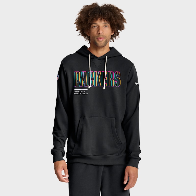 Green Bay Packers 2025 NFL Crucial Catch Sideline Standard Issue Dri-FIT Hoodie - Black