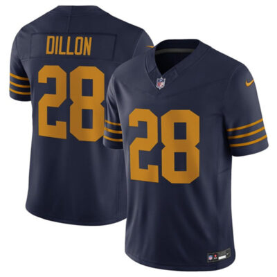 Green Bay Packers #28 A. J. Dillon Navy The 1923 Classic Vapor F.U.S.E. Limited Football Stitched Jersey