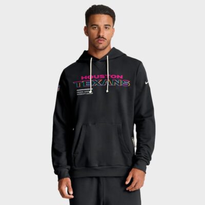 Houston Texans 2025 NFL Crucial Catch Sideline Standard Issue Dri-FIT Hoodie - Black