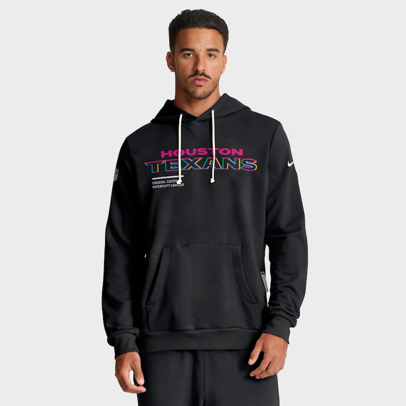 Houston Texans 2025 NFL Crucial Catch Sideline Standard Issue Dri-FIT Hoodie - Black
