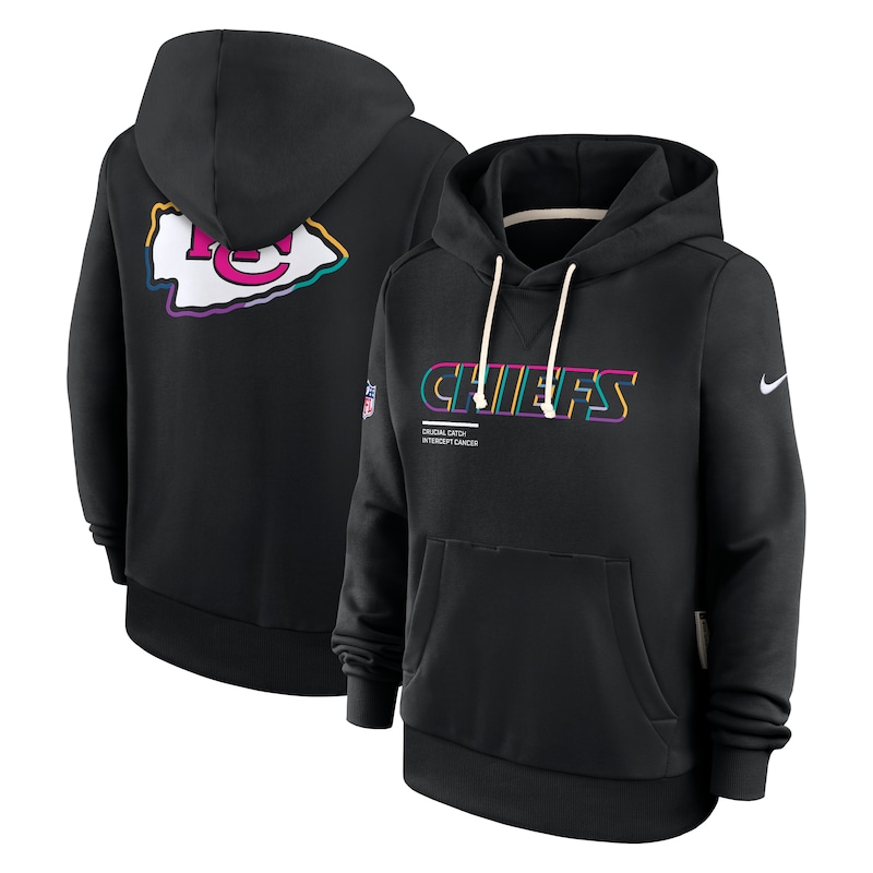 Kansas City Chiefs Women's 2025 NFL Crucial Catch Sideline Standard Issue Dri-FIT Hoodie - Black