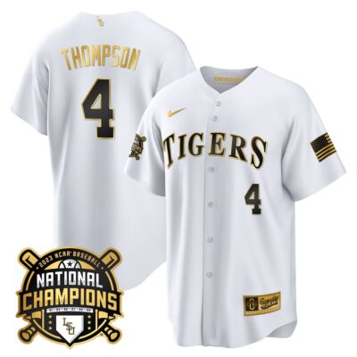 LSU Tigers 2023 National Champions Gold Cool Jersey - Jordan Thompson