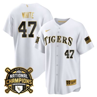 LSU Tigers 2023 National Champions Gold Cool Jersey - Tommy White