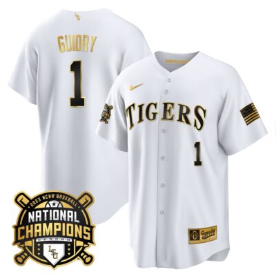 LSU Tigers 2023 National Champions Gold Cool Jersey - Weylin Guidry