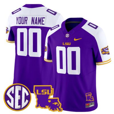 LSU Tigers 2025 Louisiana Patch Vapor Limited Custom Jersey - Purple Alternate