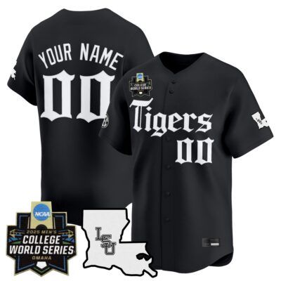LSU Tigers 2025 World Series 'Gothic Geaux Edition' Vapor Premier Limited Custom Jersey - Black