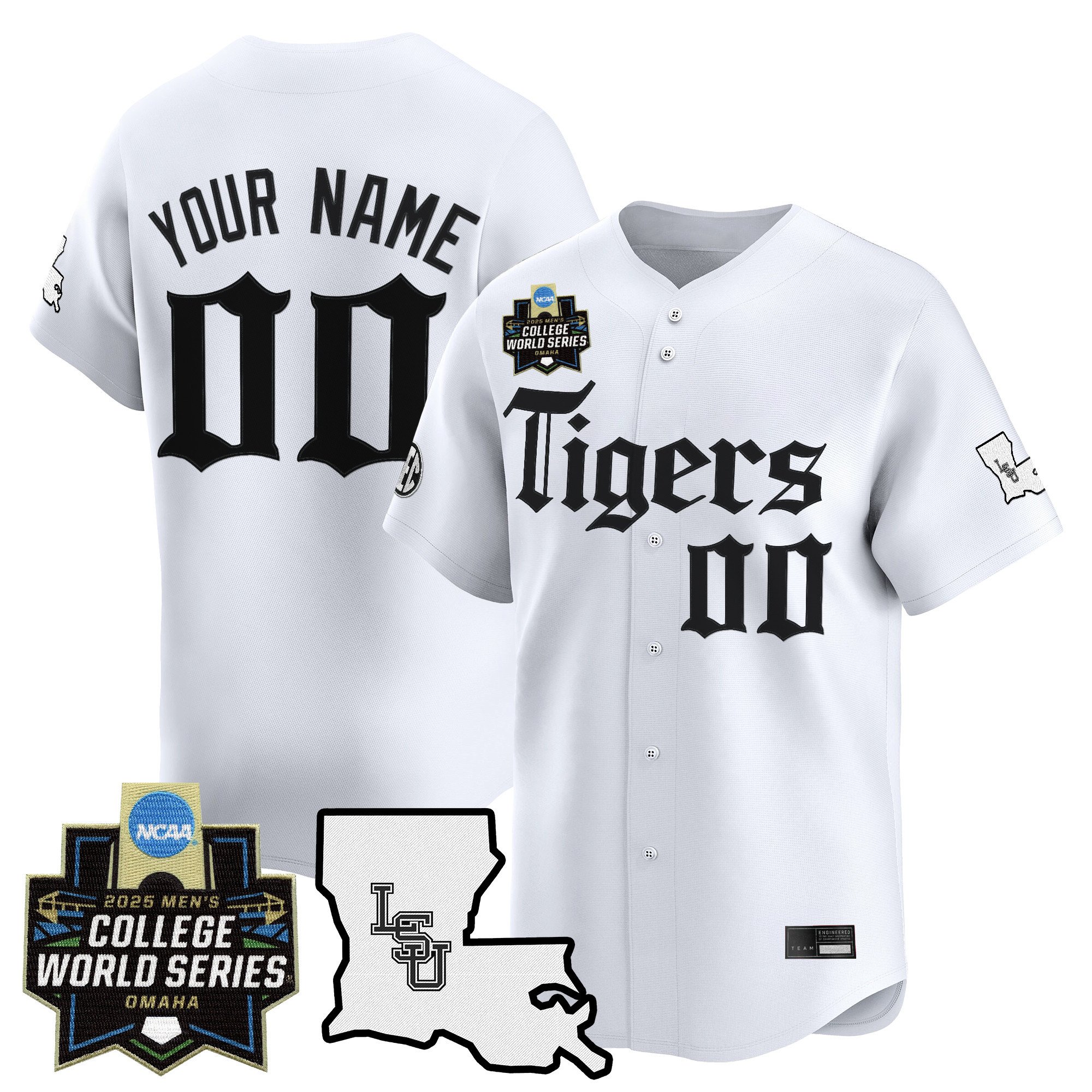 LSU Tigers 2025 World Series 'Gothic Geaux Edition' Vapor Premier Limited Custom Jersey - White