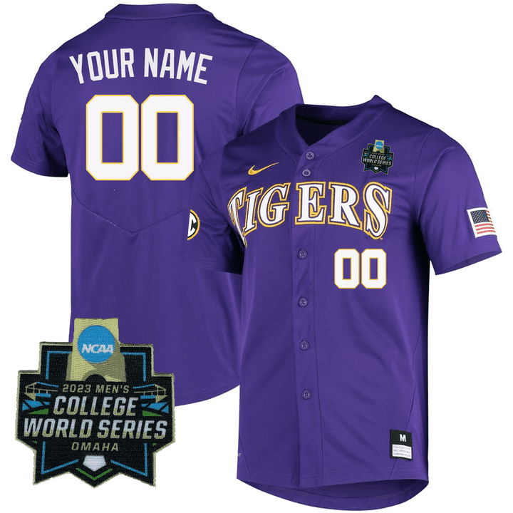 LSU Tigers College Baseball World Series Custom Jersey - Men