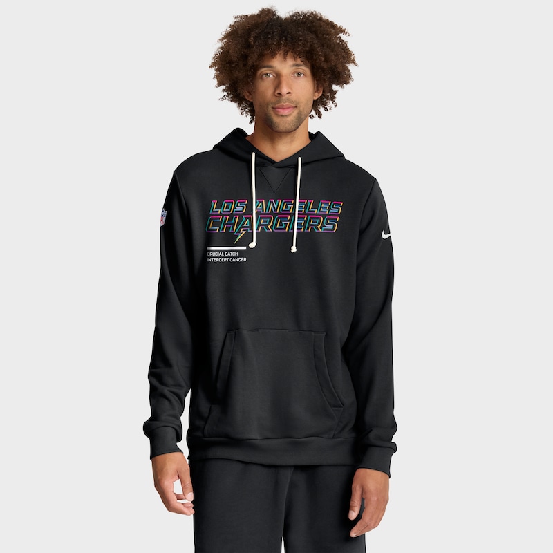 Los Angeles Chargers 2025 NFL Crucial Catch Sideline Standard Issue Dri-FIT Hoodie - Black