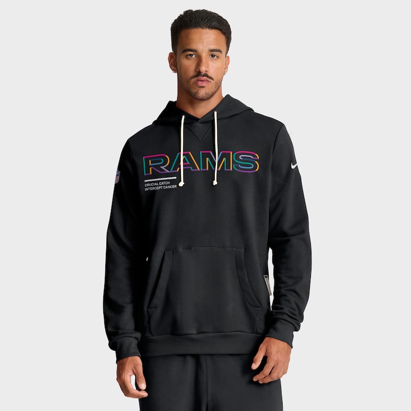 Los Angeles Rams 2025 NFL Crucial Catch Sideline Standard Issue Dri-FIT Hoodie - Black