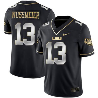Men's LSU Black Limited & Gold Vapor Jersey - Black Limited Garrett Nussmeier