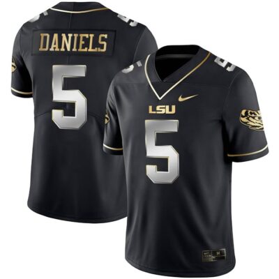 Men's LSU Black Limited & Gold Vapor Jersey - Black Limited Jayden Daniels
