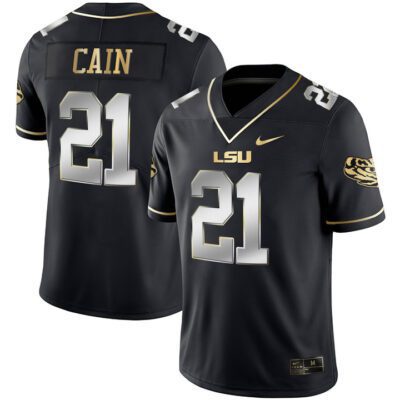Men's LSU Black Limited & Gold Vapor Jersey - Black Limited Noah Cain