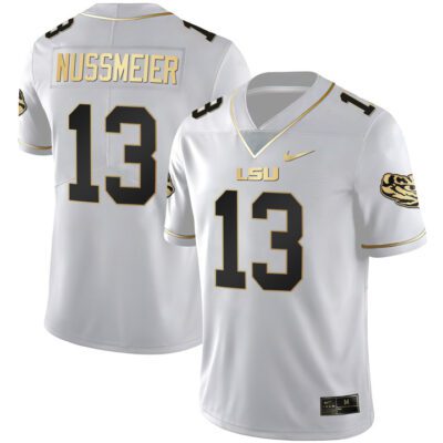 Men's LSU Black Limited & Gold Vapor Jersey - White Gold Garrett Nussmeier