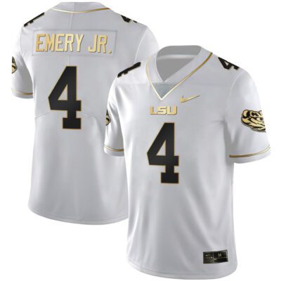 Men's LSU Black Limited & Gold Vapor Jersey - White Gold John Emery Jr.