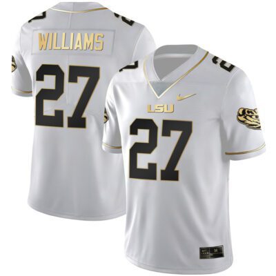 Men's LSU Black Limited & Gold Vapor Jersey - White Gold Josh Williams