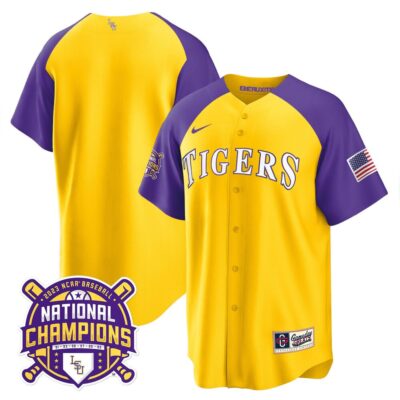 Men's LSU Tigers 2023 Champions Alternate & Color Sleeves Jersey - Team