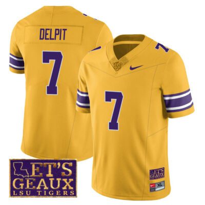 Men's LSU Tigers 2023 Football Let's Geaux Patch Jersey - Grant Delpit