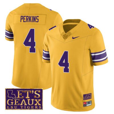 Men's LSU Tigers 2023 Football Let's Geaux Patch Jersey - Harold Perkins