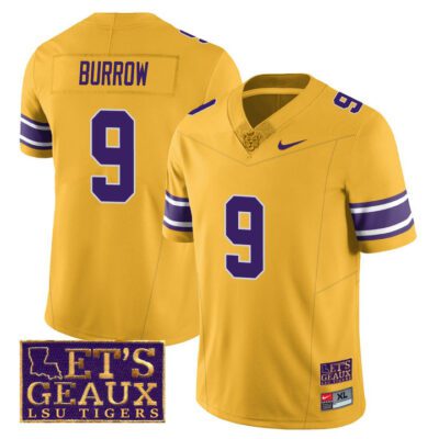Men's LSU Tigers 2023 Football Let's Geaux Patch Jersey - Joe Burrow