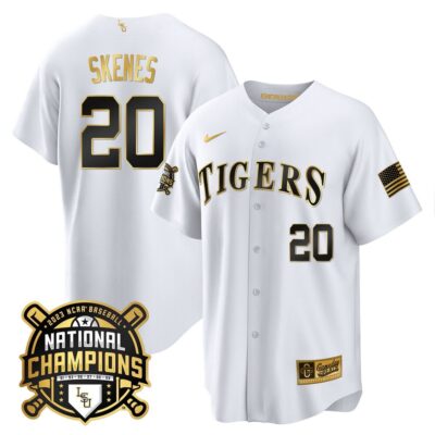 Men's LSU Tigers 2023 National Champions Gold Cool Jersey - Paul Skenes