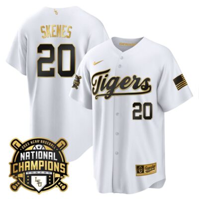 Men's LSU Tigers 2023 National Champions Gold Cool Jersey - Paul Skenes