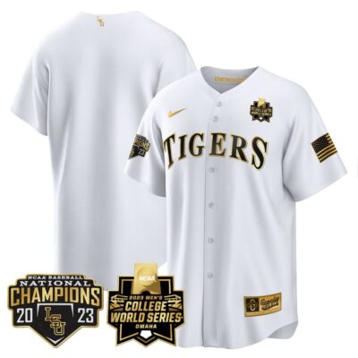 Men's LSU Tigers 2023 National Champions Gold Cool Jersey V4 - Team
