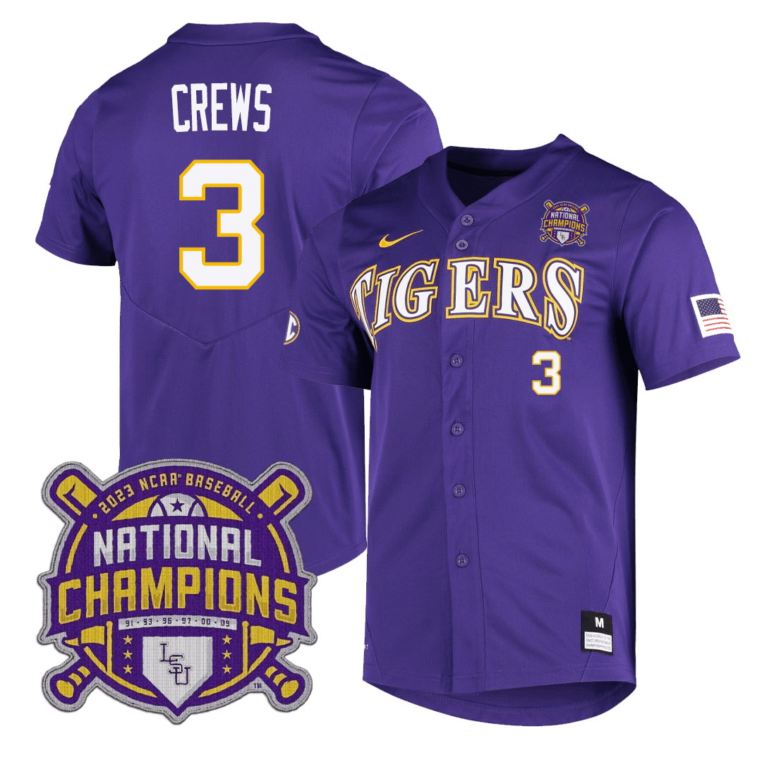 Men's LSU Tigers 2023 National Champions Jersey - Dylan Crews