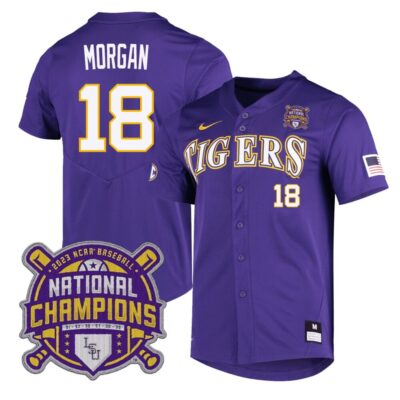 Men's LSU Tigers 2023 National Champions Jersey - Tre Morgan