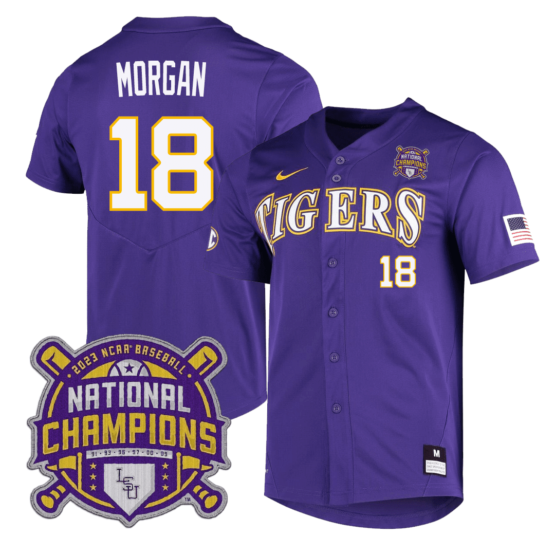 Men's LSU Tigers 2023 National Champions Jersey - Tre Morgan