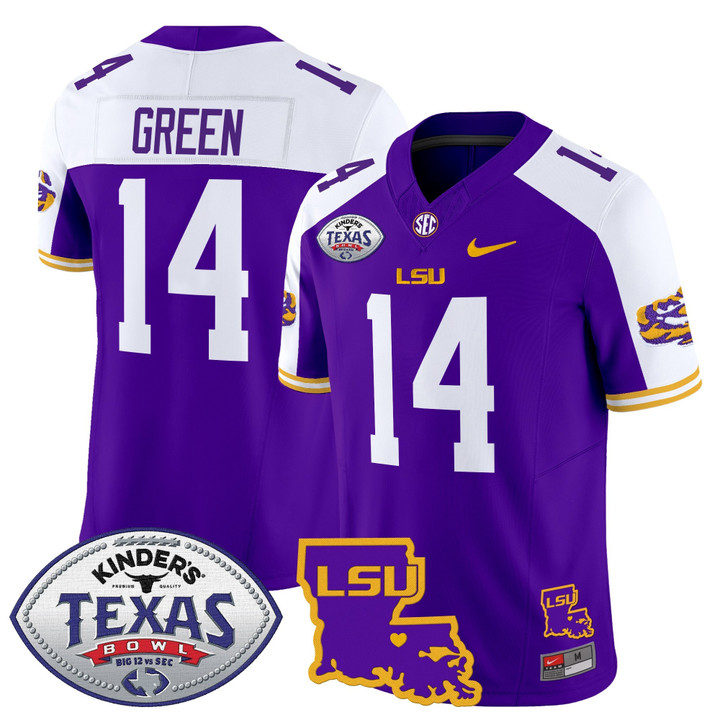 Men's LSU Tigers 2024 Texas Bowl Patch Vapor Limited Jersey - Purple Alternate Trey'Dez Green