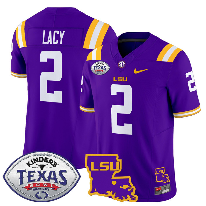 Men's LSU Tigers 2024 Texas Bowl Patch Vapor Limited Jersey - Purple Kyren Lacy
