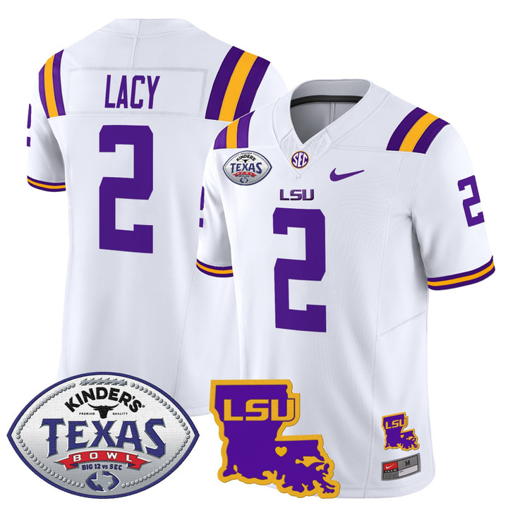 Men's LSU Tigers 2024 Texas Bowl Patch Vapor Limited Jersey - White Kyren Lacy
