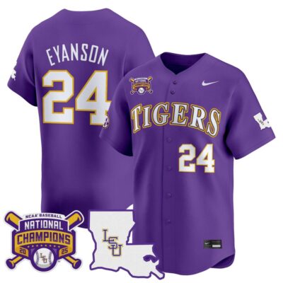 Men's LSU Tigers 2025 College World Series Champions Vapor Premier Limited Jersey - Purple Anthony Eyanson