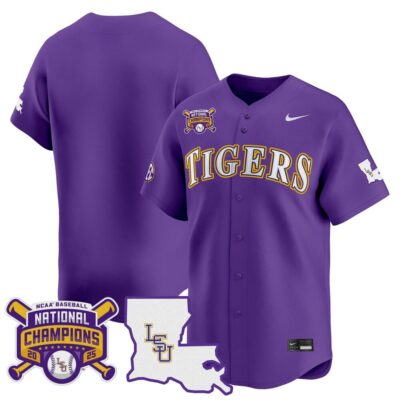 Men's LSU Tigers 2025 College World Series Champions Vapor Premier Limited Jersey - Purple Team