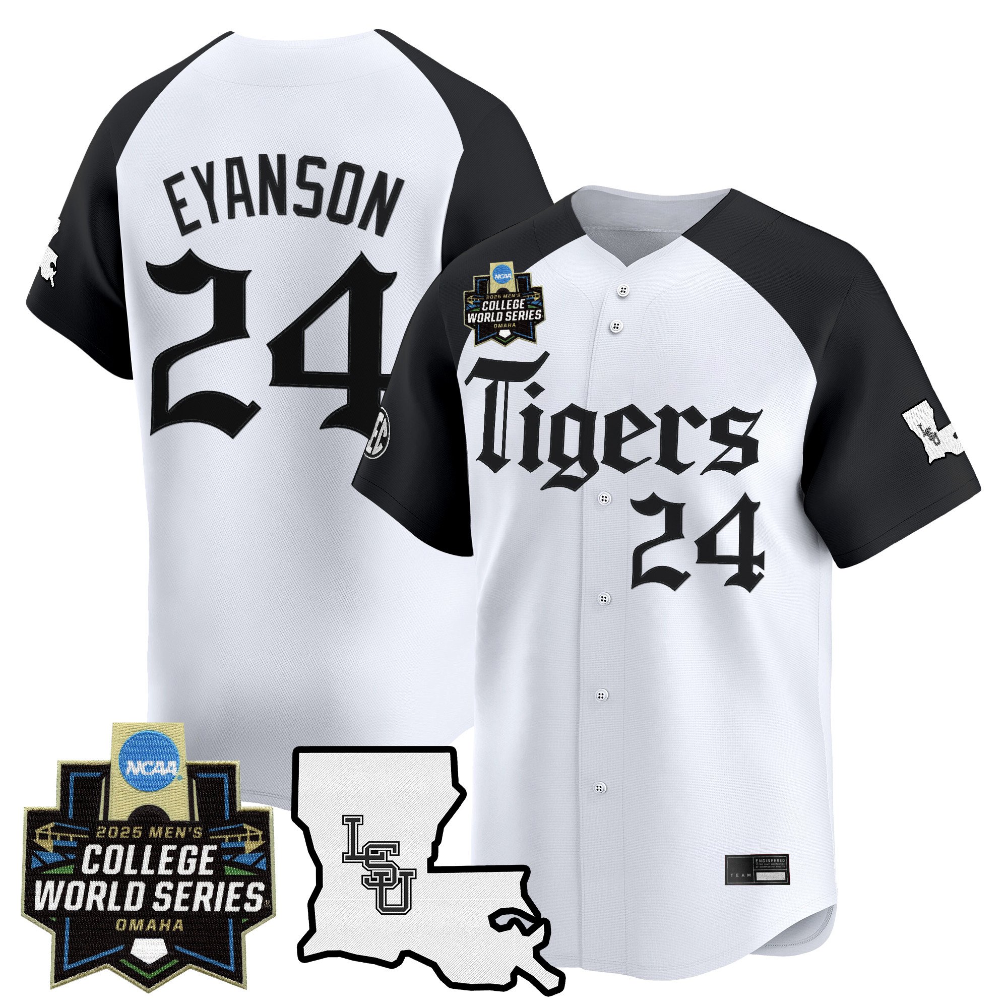 Men's LSU Tigers 2025 World Series 'Gothic Geaux Edition' Vapor Premier Limited Jersey - Alternate Anthony Eyanson