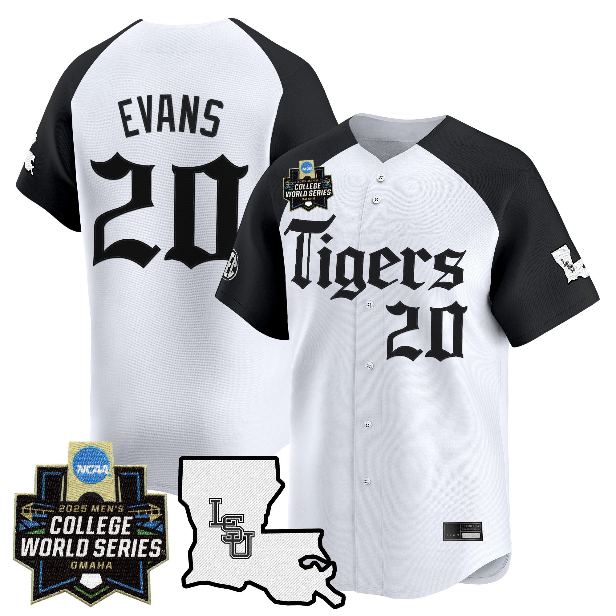 Men's LSU Tigers 2025 World Series 'Gothic Geaux Edition' Vapor Premier Limited Jersey - Alternate Casan Evans