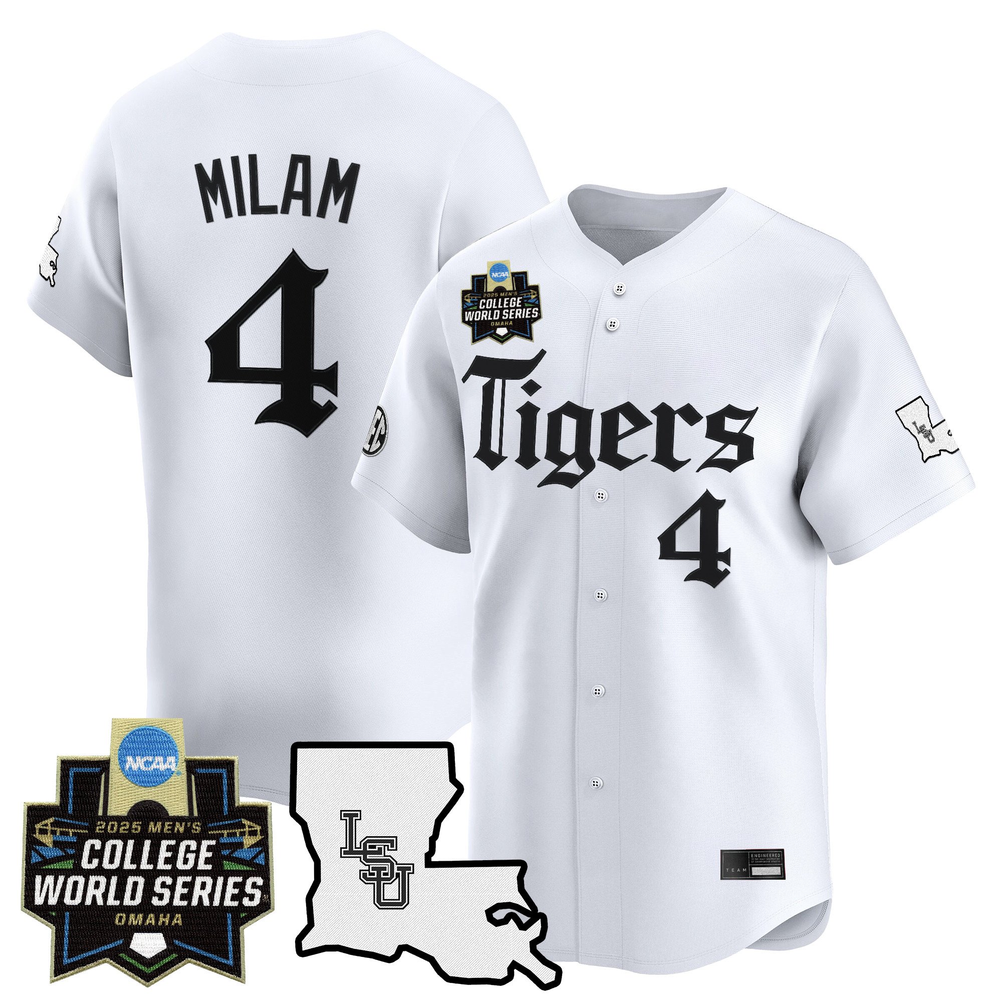 Men's LSU Tigers 2025 World Series 'Gothic Geaux Edition' Vapor Premier Limited Jersey - White Steven Milam