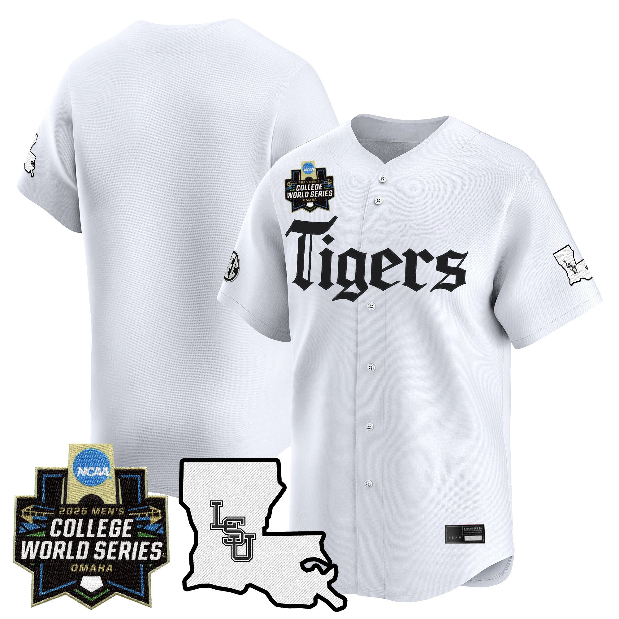 Men's LSU Tigers 2025 World Series 'Gothic Geaux Edition' Vapor Premier Limited Jersey - White Team