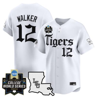 Men's LSU Tigers 2025 World Series 'Gothic Geaux Edition' Vapor Premier Limited Jersey - White Todd Walker