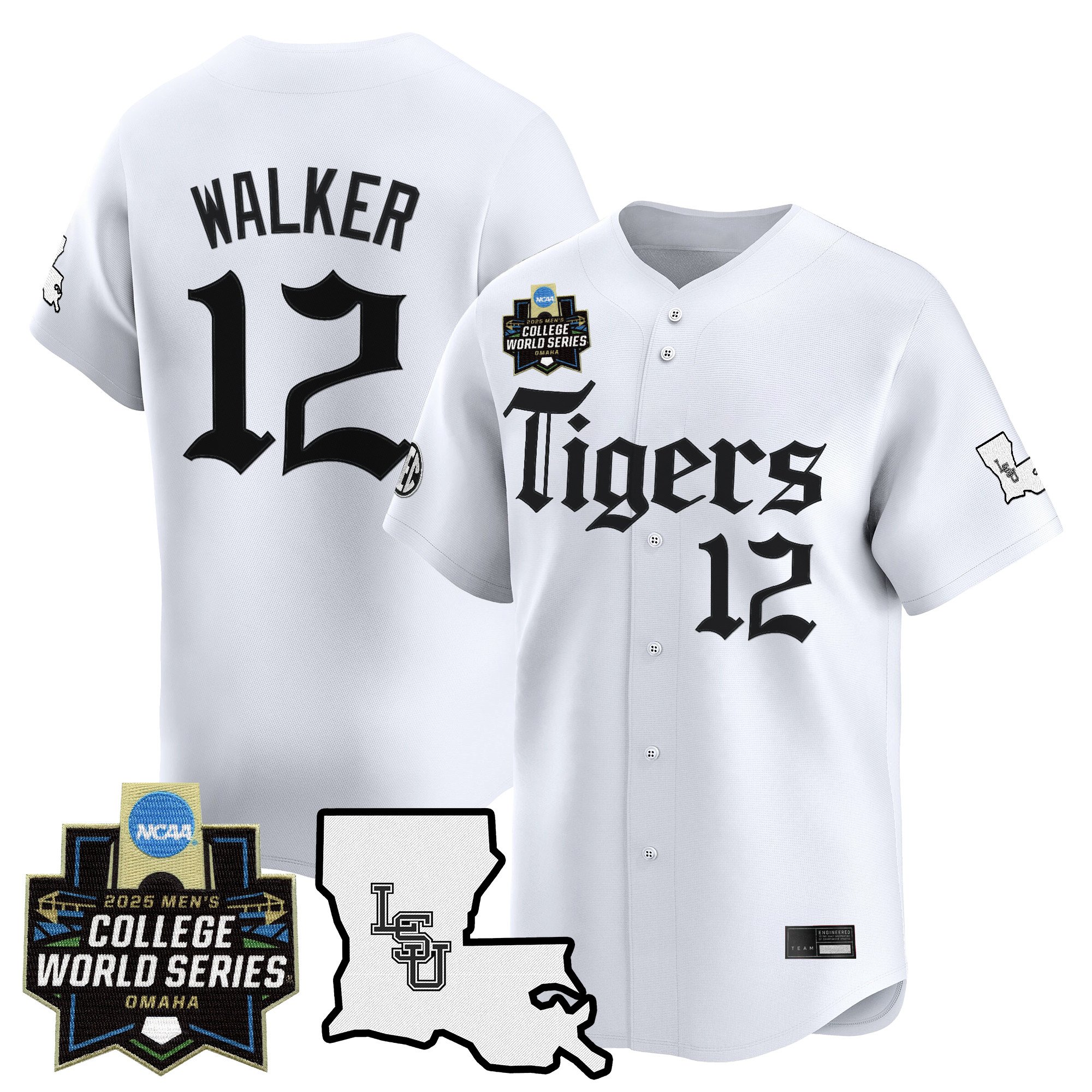 Men's LSU Tigers 2025 World Series 'Gothic Geaux Edition' Vapor Premier Limited Jersey - White Todd Walker