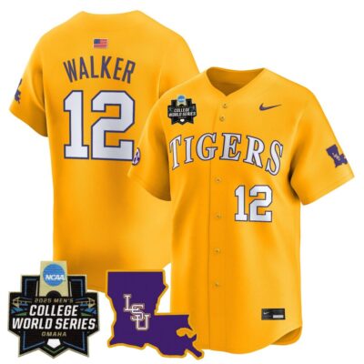 Men's LSU Tigers 2025 World Series Vapor Premier Limited Jersey - Gold Todd Walker